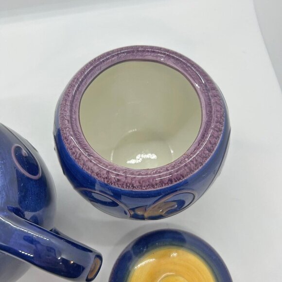 Tabletops Unlimited Fusina hand painted sugar bowl and creamer set ceramic - Picture 7 of 9